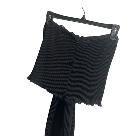 Lioness Womens Black Pleated Wrap Mini Skirt Size S Zip Closure - Picture 5 of 5